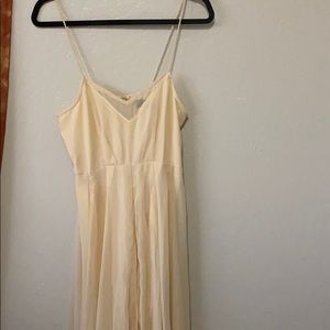 Long formal cream dress